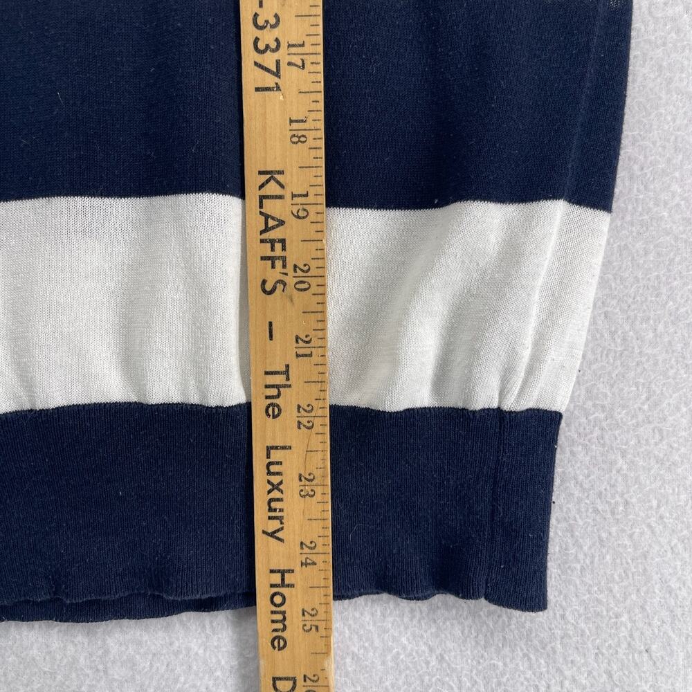 J.CREW Sweater Womens 2XS Summerweight Striped Jumper Pullover Blue Ivory - Picture 11 of 12
